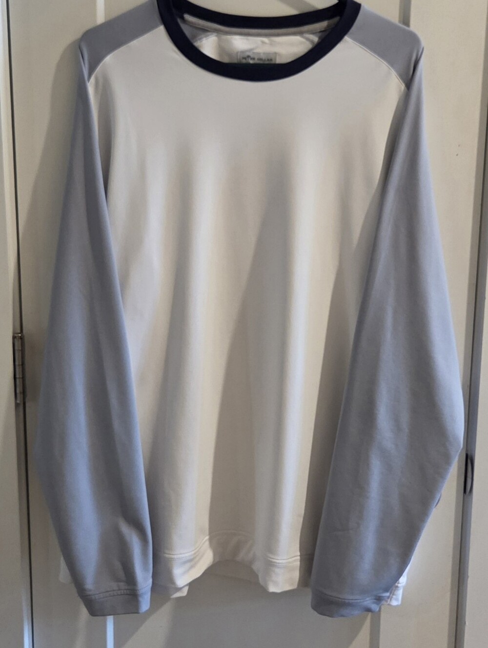 Peter Millar White Cradle Colorblock Performance Crewneck Sweatshirt - Size XXL